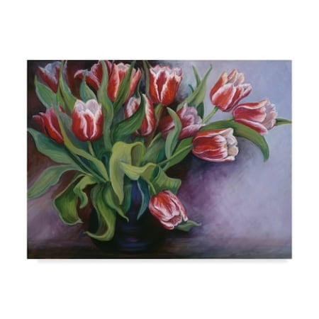 Joanne Porter 'White Tipped Red Tulips' Canvas Art,18x24